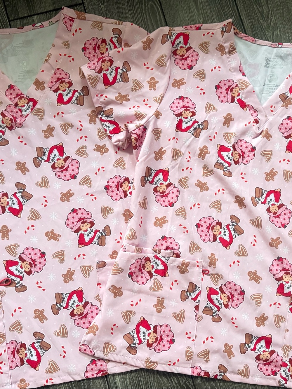 NWT! STRAWBERRY SHORTCAKE SCRUB UNIFORM TOP BUNDLE